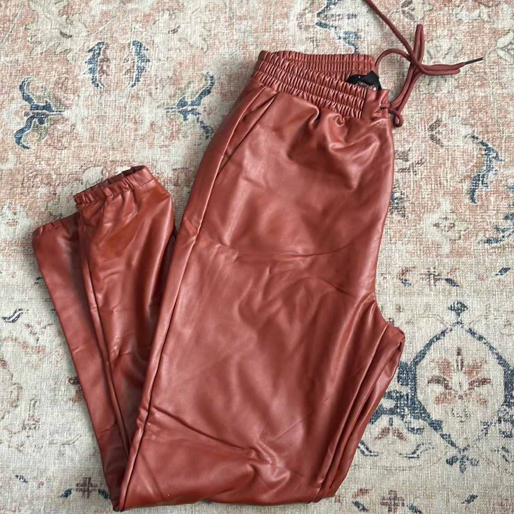 Saints 21, size xs burnt orange leather pants